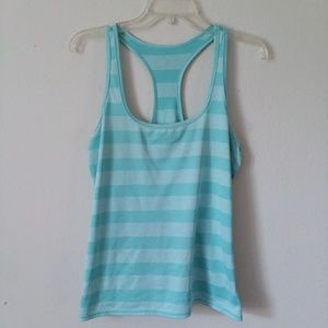 Striped blue active tank